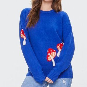 Forever 21 Blue Mushroom Sweater | Size Small